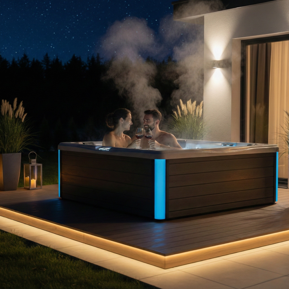 Wanna SPA Matrix Cinema z hydromasażem zdjęcie aranżacyjne wieczór